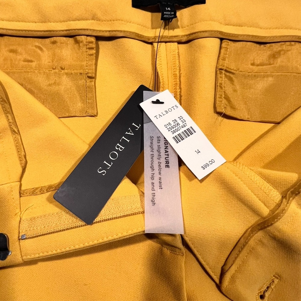 Talbots Signature Dress Pants Trousers Yellow Career Business Women's 14 NWT - Picture 10 of 14